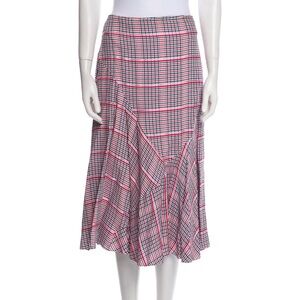 Prabal Gurung Plaid Print Midi Length Skirt